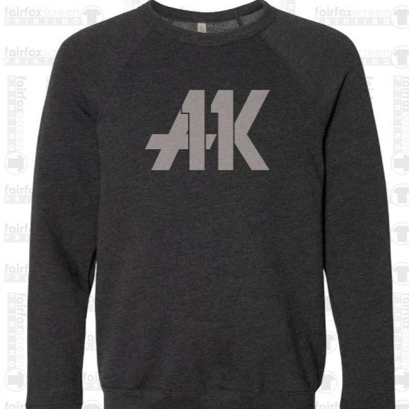 AK11 Dark Gray Raglan Fleece Sweatshirt